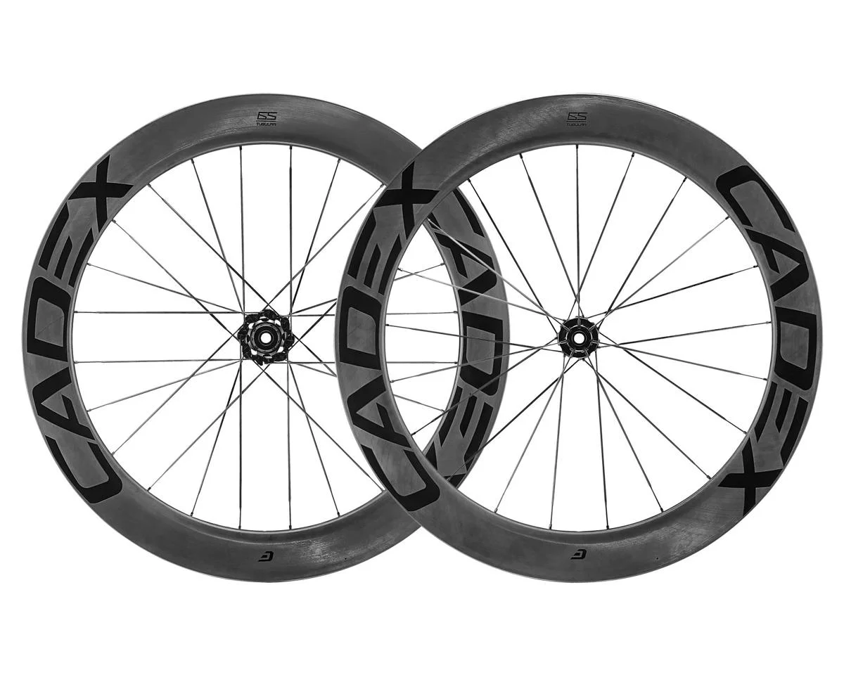 Cadex 65 Tubular Carbon Road Wheels (Shimano HG 11/12) (Rear) (12 x 142mm) (700c) (Black) (Disc Brake)